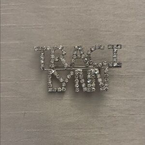 Traci Lynn Silver Rhinestone Brooch